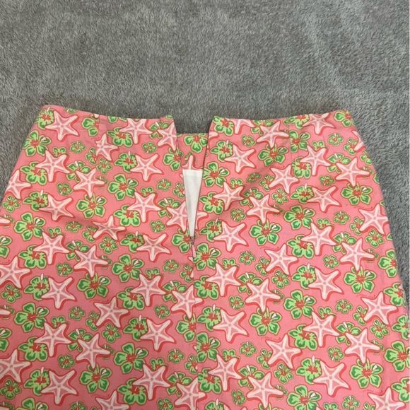 Vineyard Vines skirt womens 2 pink green Starfish floral hawaiian hibiscus - Picture 8 of 8